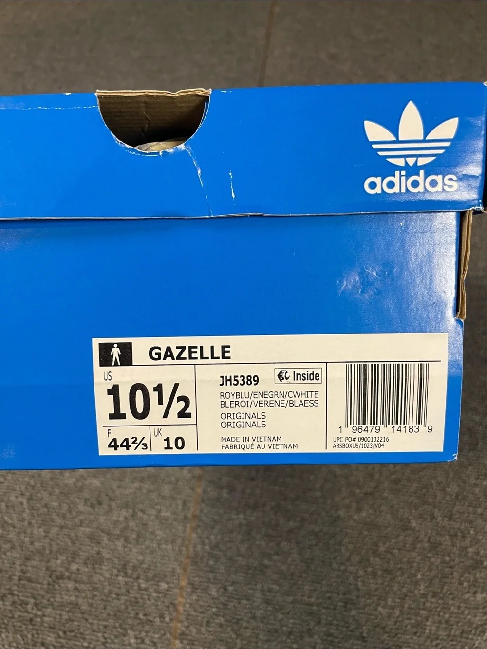 Men’s Adidas Gazelle Sneakers – Blue & Green – Size 10.5 (BNIB)